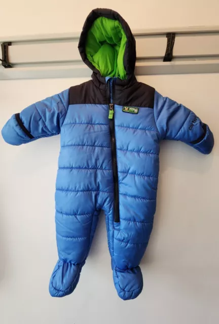 Carters Blue Puffer Snowsuit Outerwear Infant Baby Boys Size 3 To 6 Months