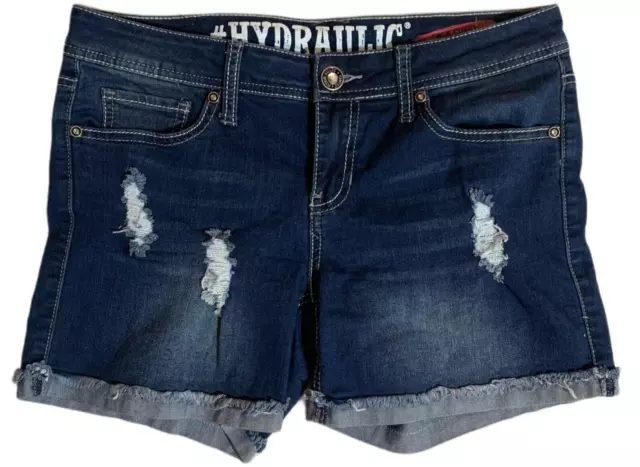 Hydraulic LoLa Curvy Women's Jean Shorts Rhinestone Pockets Stretchy Size 11/12