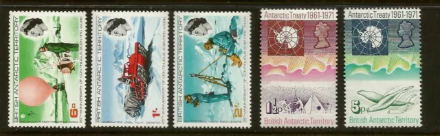 British Antarctic Territories #21-23 39-41 1969 1971 Scientific Treaty Vals MH