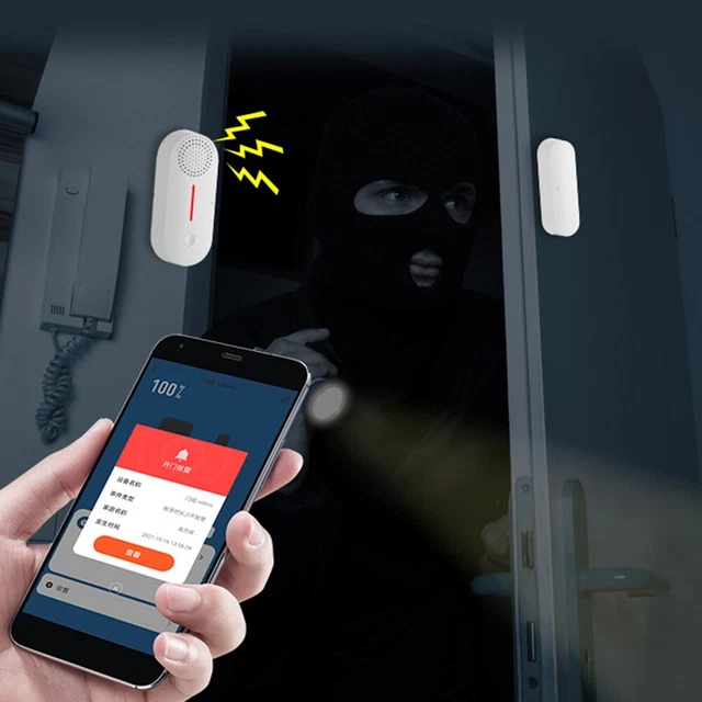 Rappel d'alarme de porte WiFi intelligent avec volume r��glable et indicateur de