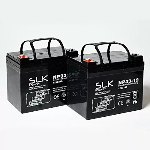 NEW MOBILITY SCOOTER WHEELCHAIR BATTERIES PAIR x 12v 33AH AS 30AH 34 35AH 36AH