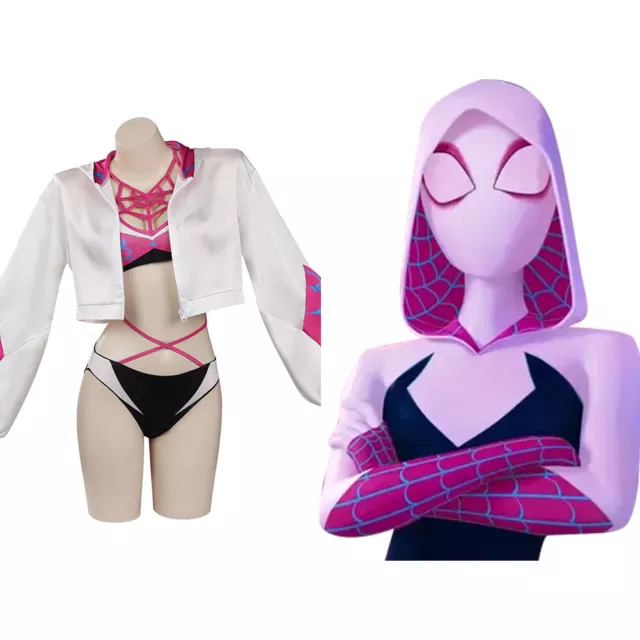 ACROSS THE SPIDER Verse Spider-Woman Jumpsuit Gwen Stacy Cosplay 3D Suit  Costume $62.59 - PicClick