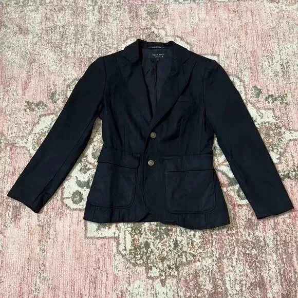 Rag & Bone Womens Black Wool Blazer Size 0