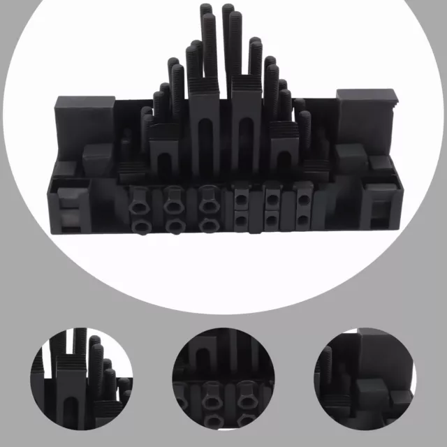 58PCS M12 14MM Clamping Kit T-Slots Step Block Clamping for Drilling Milling
