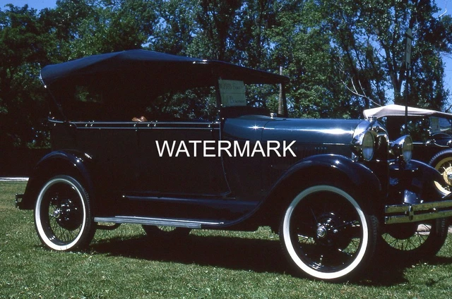 F1141 1928 Ford Sedan Convertible 35mm Kodachrome original car slide mid 1960s