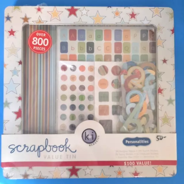 New Sealed Ki Memories Scrapbook Value Tin 12X 12 Over 800 Pieces Personalities