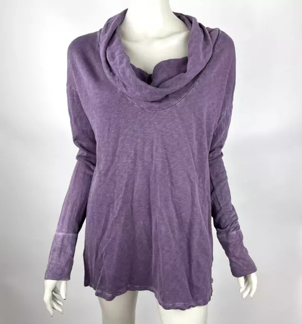 James Perse Cowlneck Long Sleeve Tunic Top Stretch Supima Cotton Women 3 Large