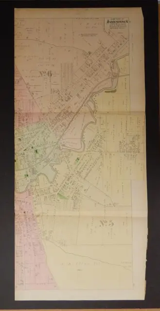 New York, Chautauqua County Map, 1881 Jamestown, Two Trifold Maps N6#21
