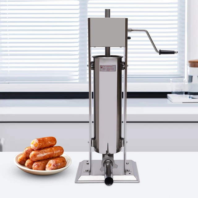 2 Speed Vertical Sausage Maker,Manual Sausage Stuffer w/5 Tubes,Stainless Steel