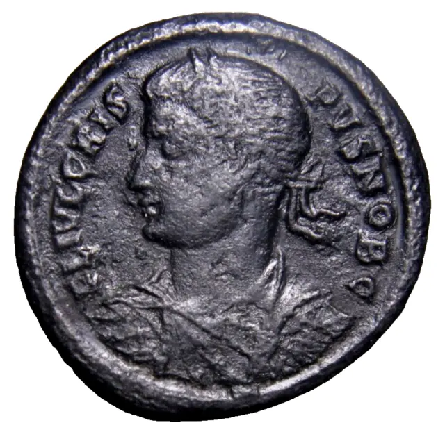 Crispus (316-326) AE follis (Bronze, 3.66g, 18mm) Campgate MNB Roman Coin w/COA