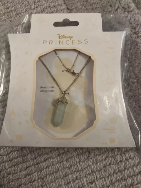 Princess Jasmine Aladdin Crystal Amazonite necklace Disney store Princess BNIB