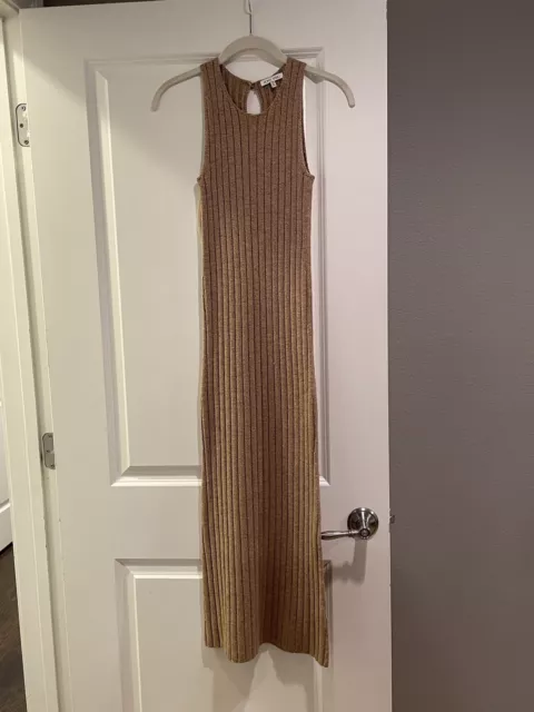 Ronny Kobo Wool Camel Sleeveless Knit Dress XS