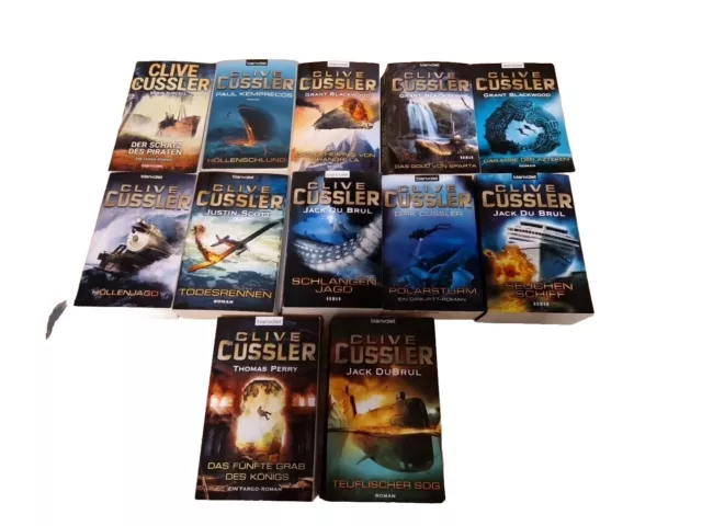 12x Konvolut Sammlung Taschenbücher Paket: Clive Cussler Nervenkitzel Spannung