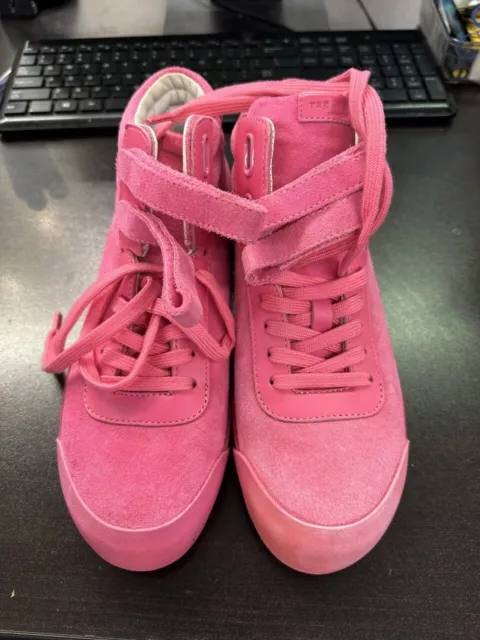 NIB RAG Bone Retro Runner Low Top Sneaker Shoe Pink Felt Two