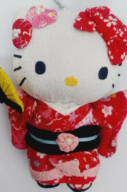 Bellissimo articolo da collezione Sanrio Hello Kitty peluche kimono con ventola 2