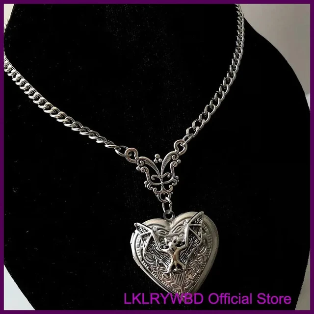 GOTHIC BAT LOCKET Necklace,Gothic Jewelry,Gothic Necklace,Bats ...