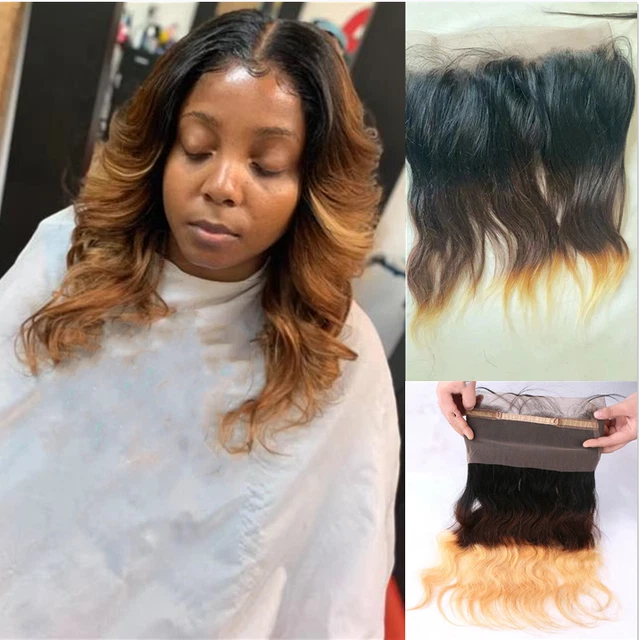 Clearnace 1b/4/27 Peruvian Human Hair Body Wave  360 Lace Closure Loose Wave
