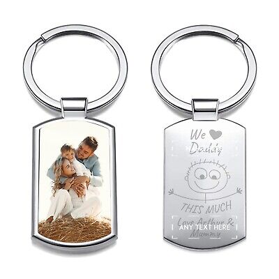 Personalised Keyring Engraved Fathers Day Gift Birthday Christmas Love This Much 2