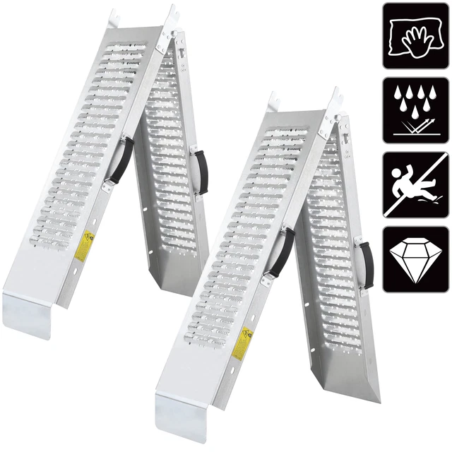 2X LOADING RAMPS 400kg Folding Steel Car Bike Quad ATV Motorcycle Non