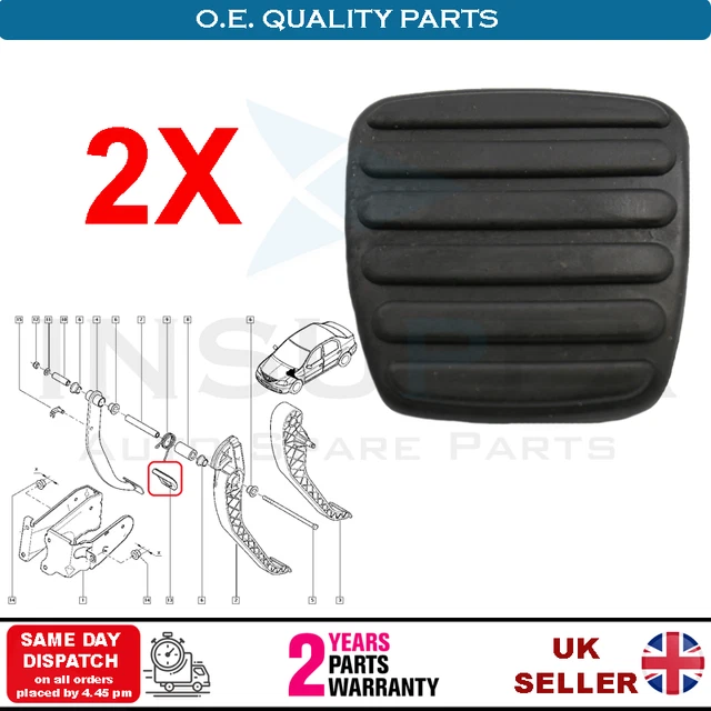 BRAKE CLUTCH PEDAL Rubber Pads For Dacia Renault Logan Sandero MK1