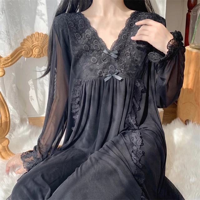 Pyjama Femme En Coton - Ensemble Long Avec Dentelle Et Broderie - Blanc - Neuf Avec étiquettes