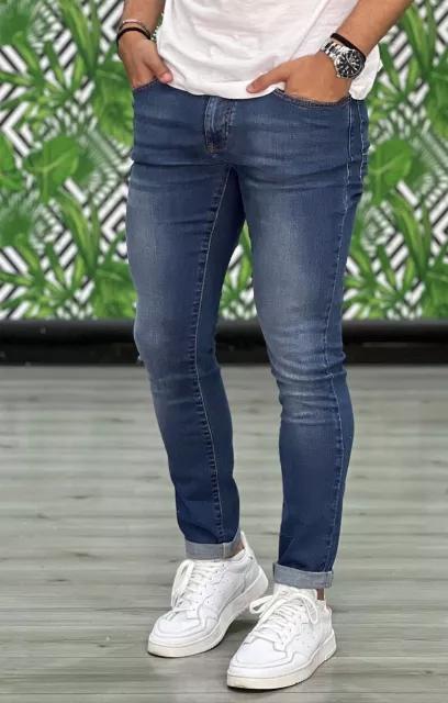 Jeans Uomo Klixs Mike Cotone Elasticizzato Slim Fit Made In Italy -Saldi Da €.69 2