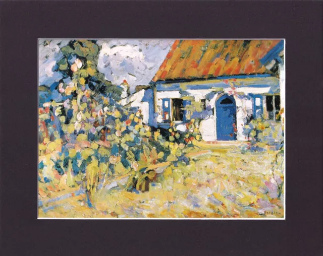 8X10 Matted Print Art Painting Picture: Joseph Raphael, The New Blue Door, 1923