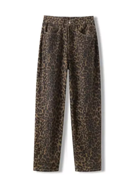 Pantaloni Jeans Vintage Leopardati a zampa Firmati Taglia S-M-L-XL