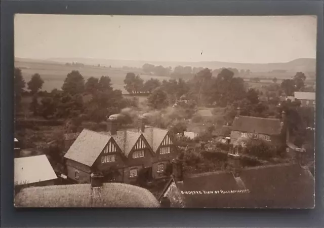 Wiltshire Postcard C1915 Real Photo All Cannings Village Birdseye View