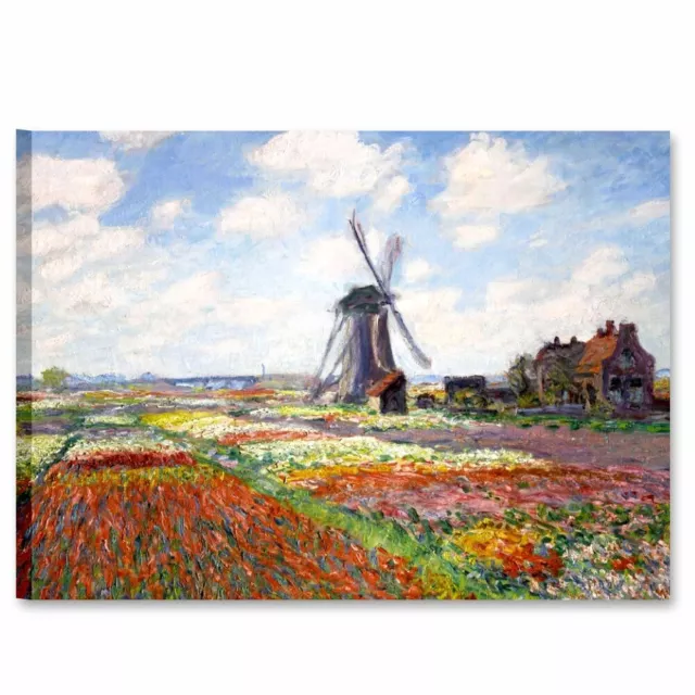 Monet Campo di tulipani - Quadro riproduzione stampa su tela soggiorno cucina