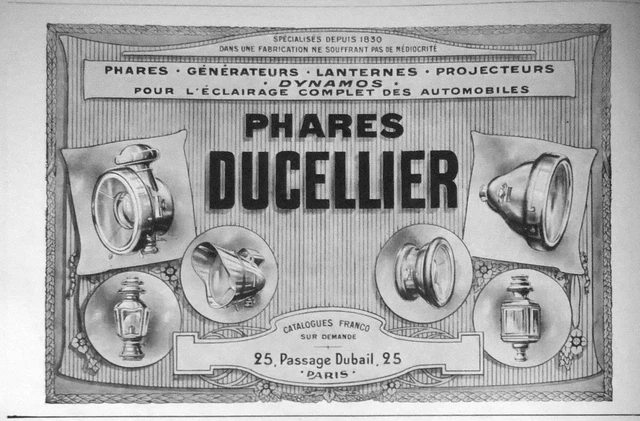 Publicité De Presse Originale 1914 - Phares Ducellier, Générateurs, Lanternes