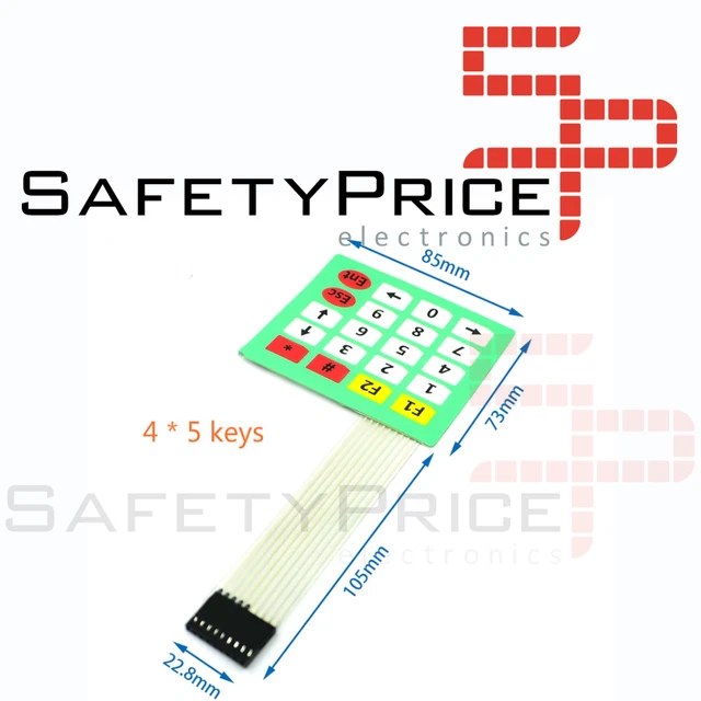 TECLADO MEMBRANA 4X5 teclas con adhesivo - Matrix Keypad Keyboard Key ...