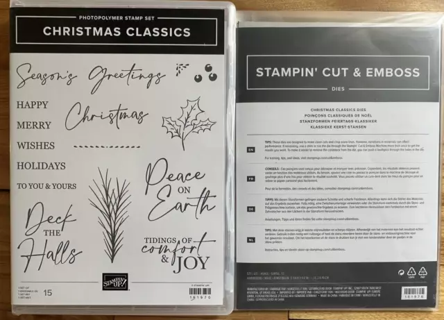 Stampin Up! Retired CHRISTMAS CLASSICS Stamps Set & Dies Christmas Bundle