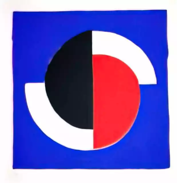 Sonia Delaunay foto A4 composizione rosso blu nero bianco