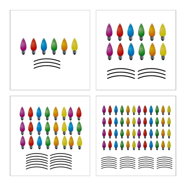 Magnetic Reflective Christmas Light Bulb Line Sticker Christmas Car Sticker