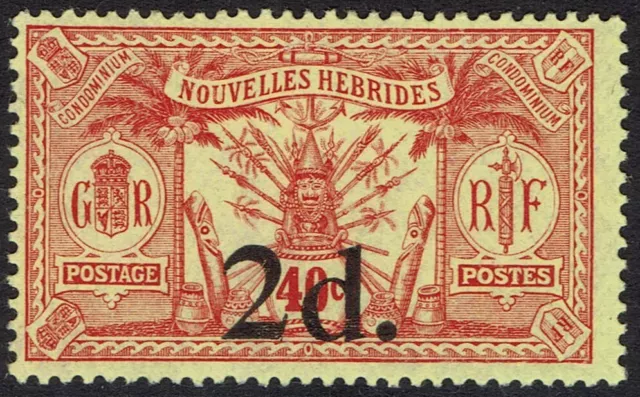 New Hebrides 1920 Weapons And Idols 2D On 40C Sheet Wmk