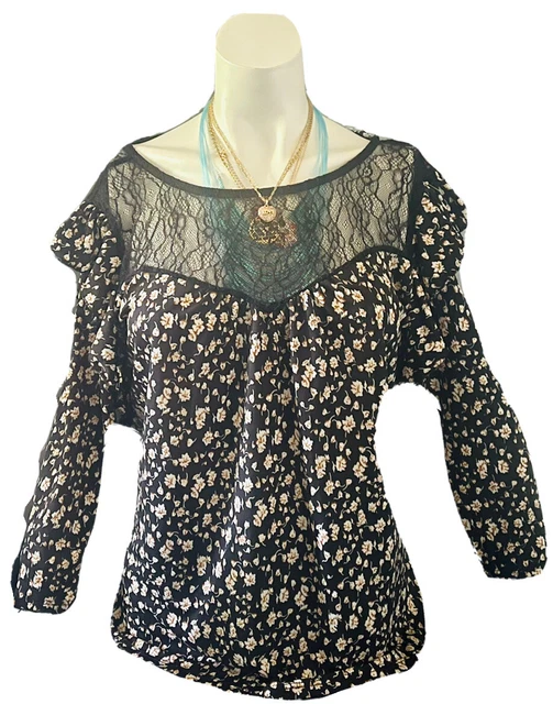 T-shirt Noir Dentelle Femme Morgan Drink | Déstockage Morgan