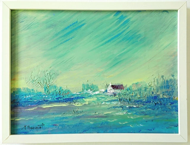 Tableau Peinture à L'huile Originale Signée Par L'artiste Becoke - 50x35cm - Expressionnisme
