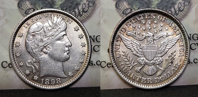 1898 P Barber Quarter 25c