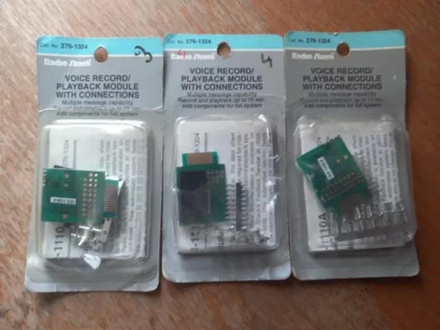 Lot of 3 Radio Shack ISD 1100X Voice Record Playback Modules, 276-1324, NOS