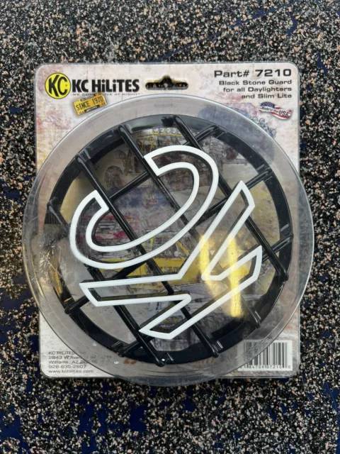 Vintage KC HILITES 6" Black Stone Guards SlimLite/Daylighter 7210 NIB