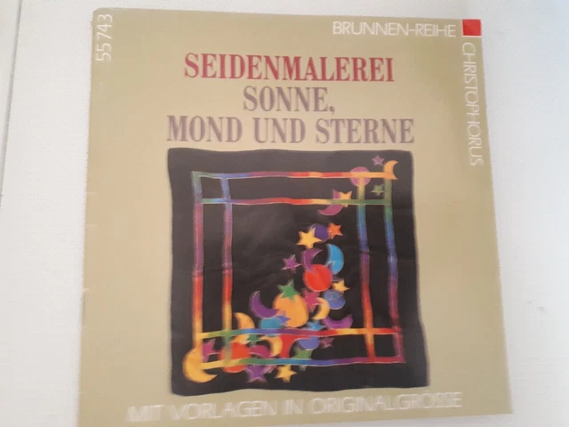 Seidenmalerei-Sonne-Mond und Sterne mit Vorlagenbogen-30 Seiten-Brunnen-Reihe