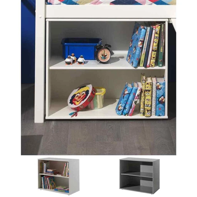 Vipack Bücherregal 2 Fächer Holz Standregal Kinderregal Wandregal Weiß/Grau Vipa