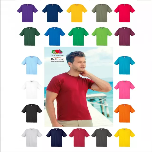T-Shirt Uomo Fruit Of The Loom Tutti I Colori Fr61082 Manica Corta 100%Cotone