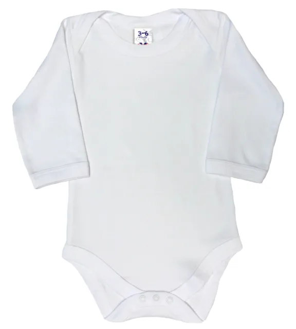 SALE ITEM 5 pack of Baby Long Sleeve Bodysuits in White, Size 3-6 Months