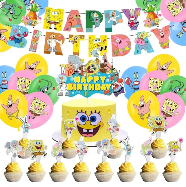 SpongeBob SquarePants Theme Birthday Party Decorate Supplies Set US Stock