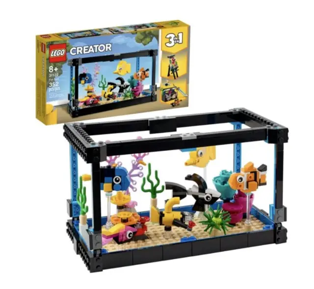 New Lego Creator Fish Tank Set 3 In 1 31122 Sealed 352 Pcs - Fast Shipping