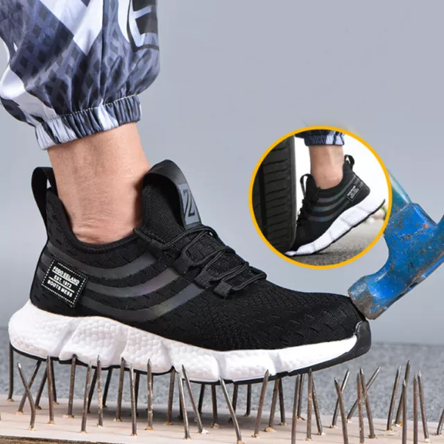 Mens Indestructible Safety Shoes Lightweight Mesh Sneakers foIndustrial Constr