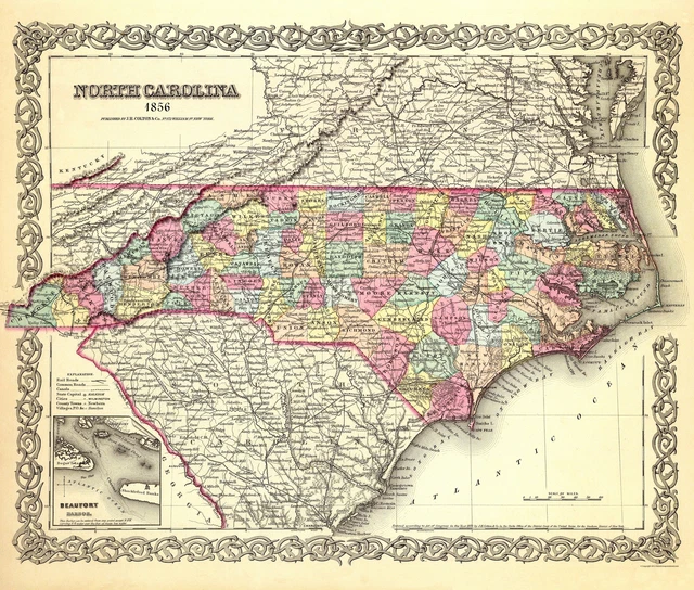 North Carolina - Colton 1856 - 27.06 x 23