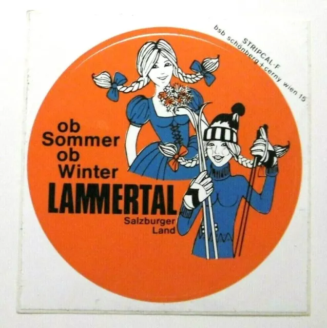 Souvenir-Aufkleber Lammertal Salzburger Land Hallein Österreich 80er